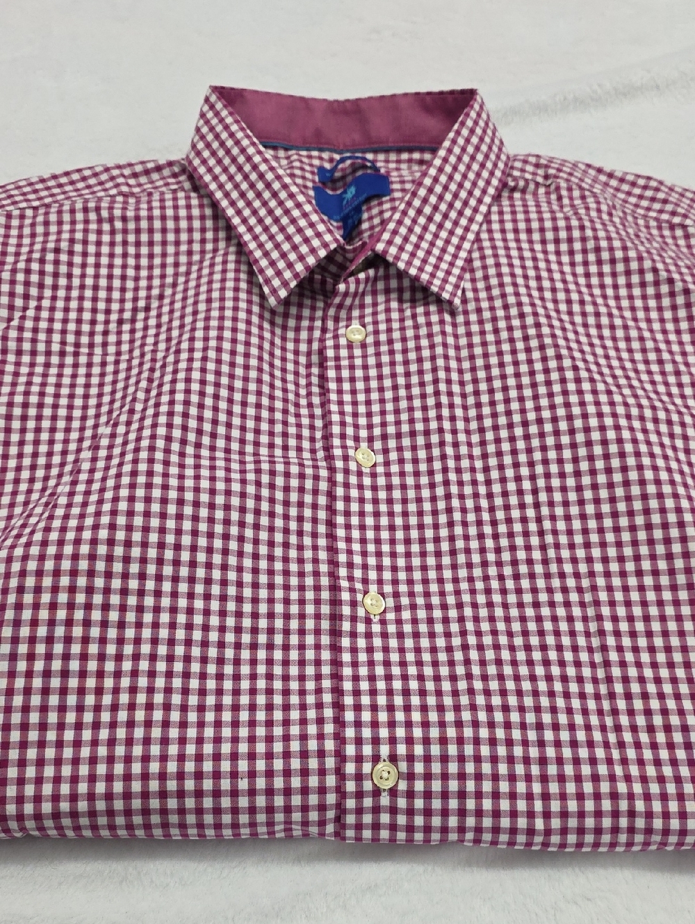 Egara Men's Egyptian Cotton Button Down Pink Gingham Checked Slim Fit Tall Shirt